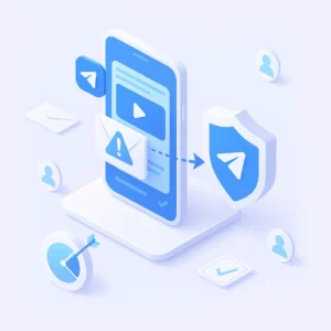 Illustration of telegram reporter tool, telegram spam report bot, mass report telegram accounts