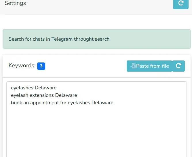 Animated example of Telegram search click bot — tool for boosting channel rankings