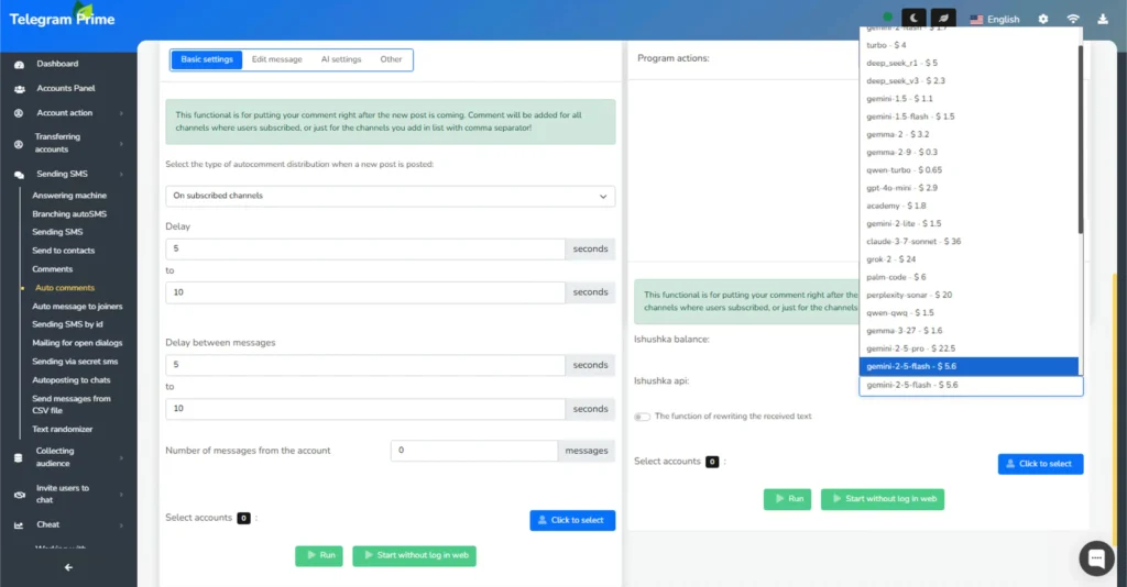 Telegram Prime AI auto comments — instant commenting on new posts