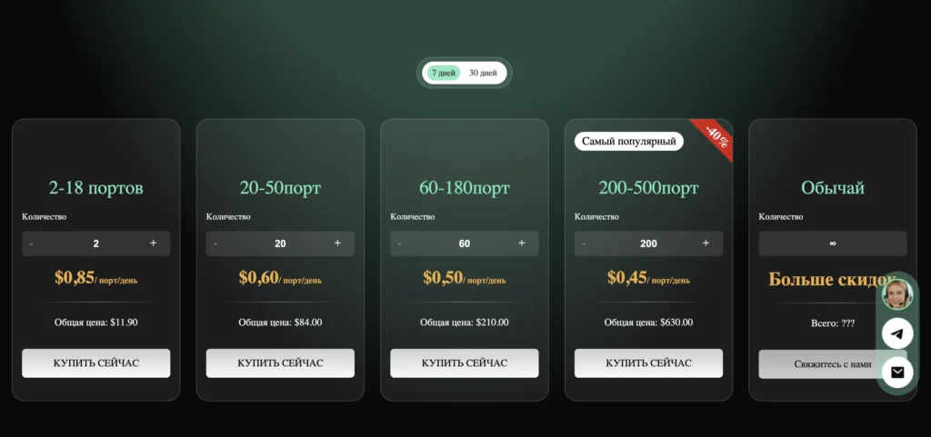 Тарифы FluxISP - динамические прокси от $0.49/ГБ и статичные ISP прокси от $1.8/IP